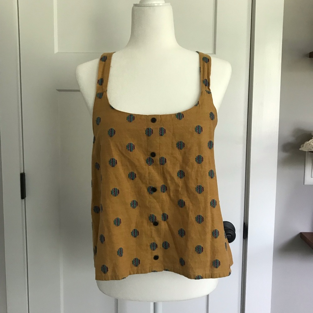 Insight mustard print crossback tank